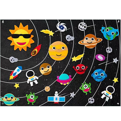 Bubelles Filz-Spielszene für Kinder – Weltall